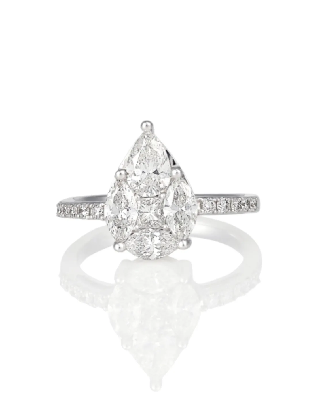 Germani pear diamond engagement ring